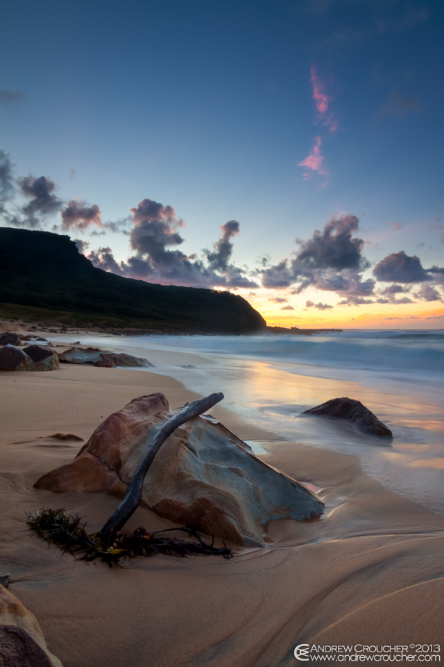 Garie beach, royal national park, seascape, ocean,beach, pre dawn, first light, cloud