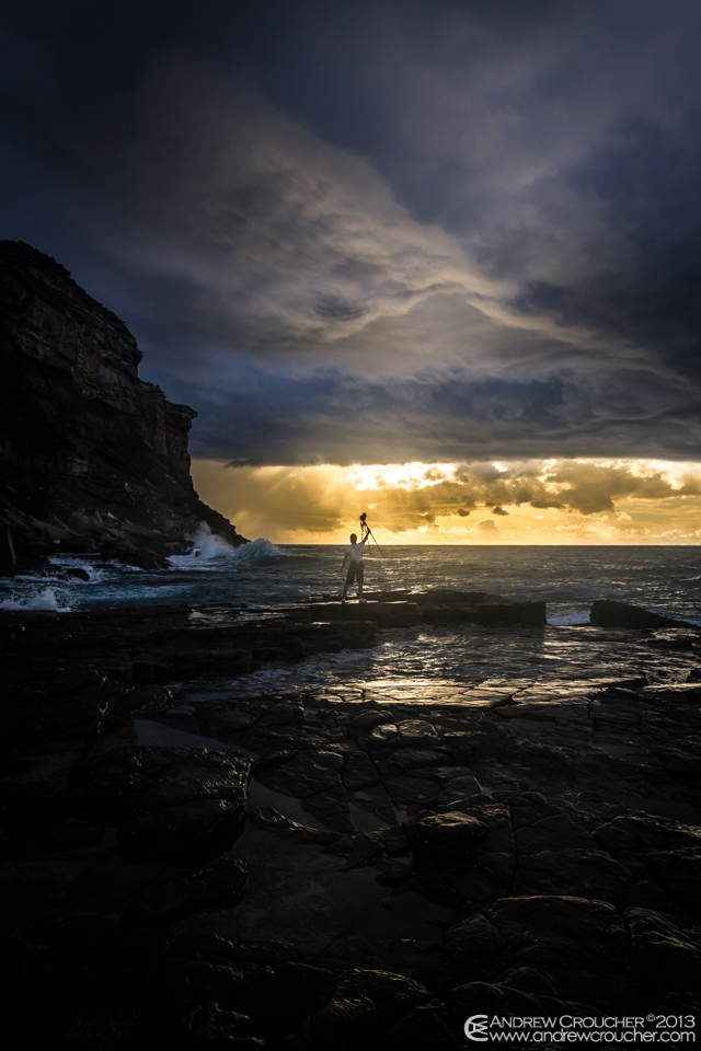 Victory pose garie beach, royal national park, sydney, nsw,