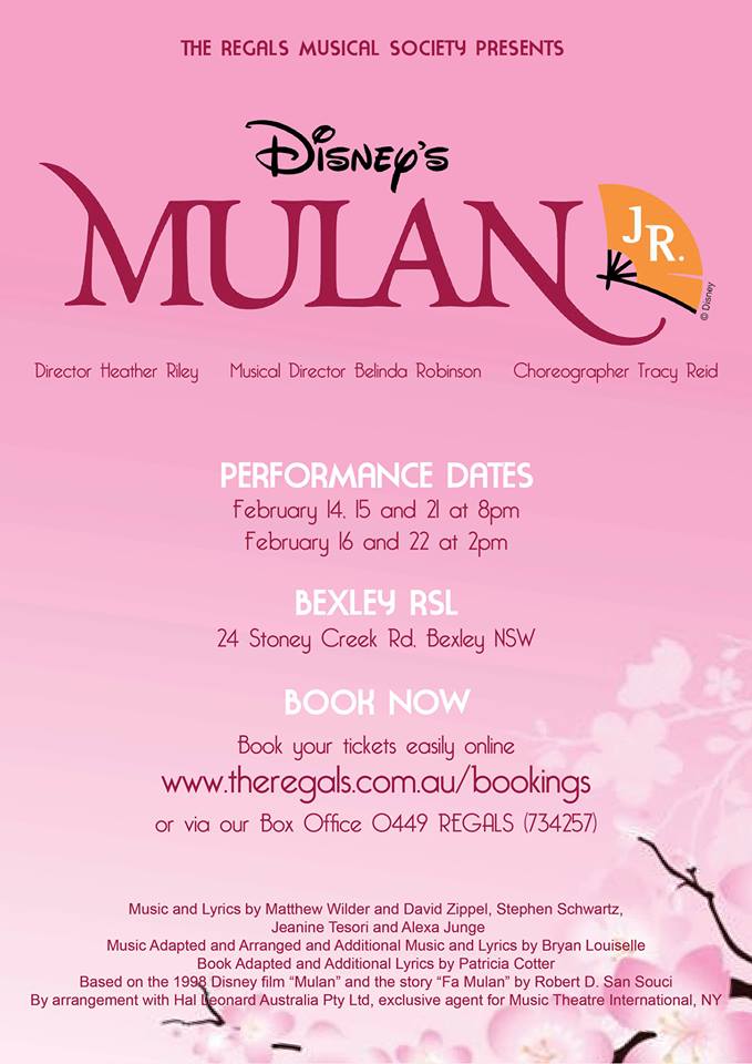 disney mulan jr poster - the regals musical society
